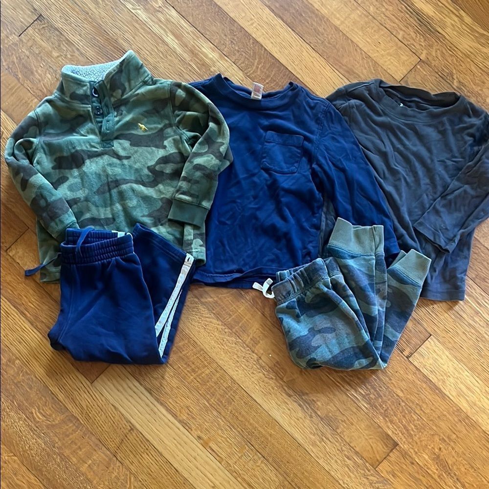 Camo and Blue Kids Clothing Set